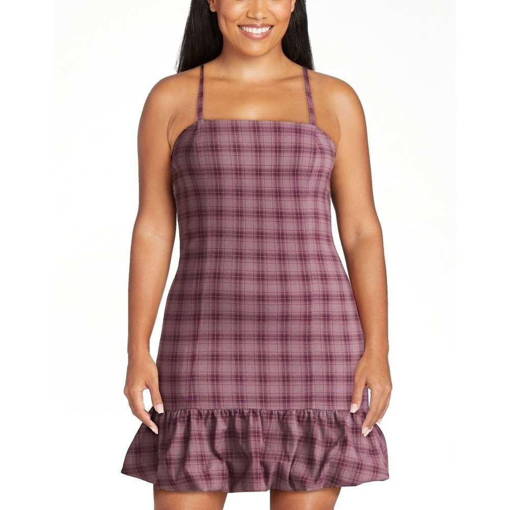 Madden NYC Pink Bubble Hem Mini Dress Square Neck Spaghetti Strap XL /#26211